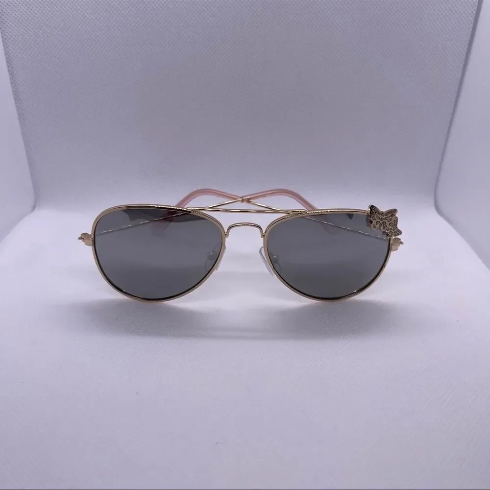 The Children's Place Girl's Pink Metal Butterfly Aviator Sunglasses